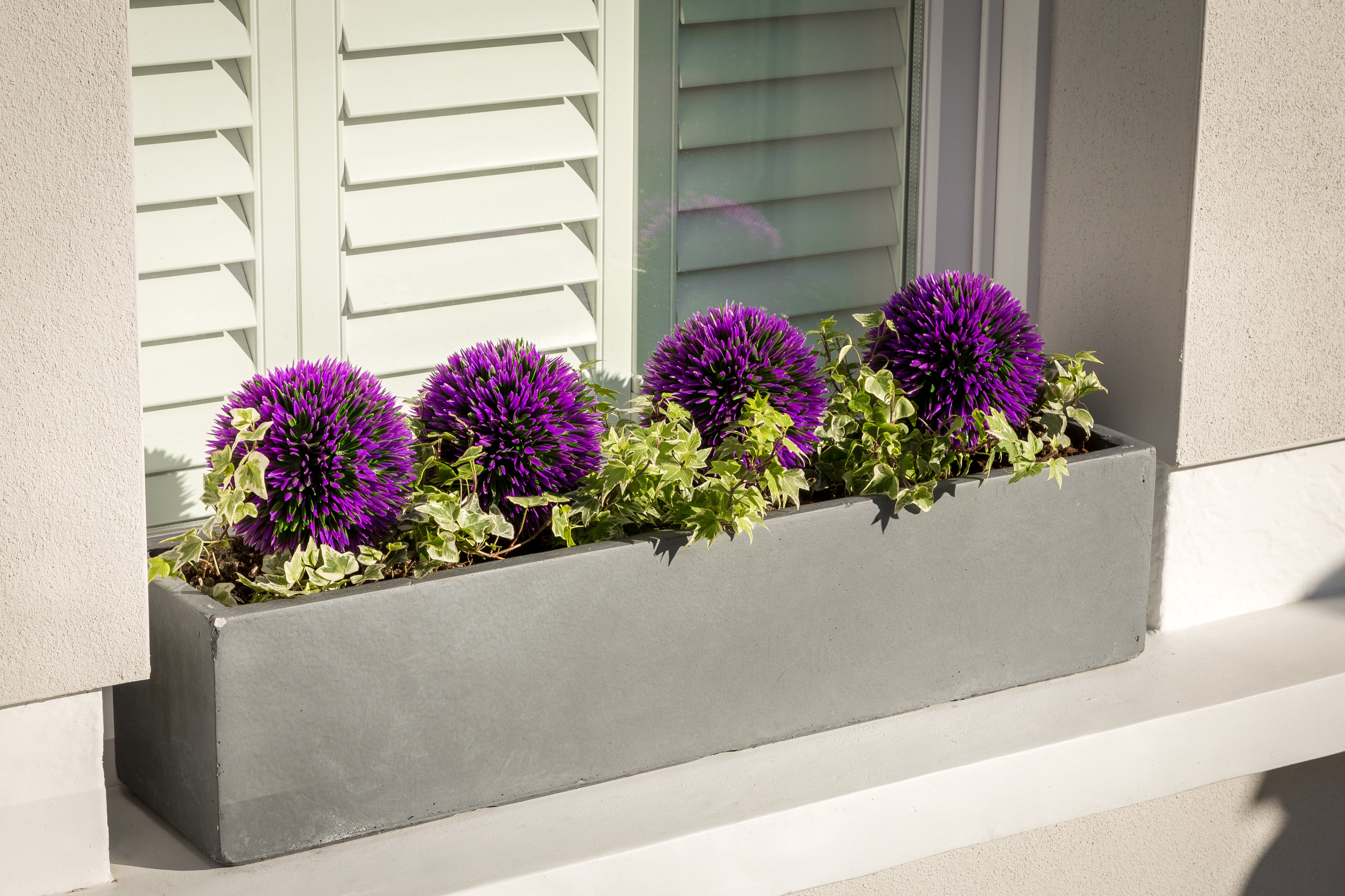 grey window box planters Large window box in Parisian Grey