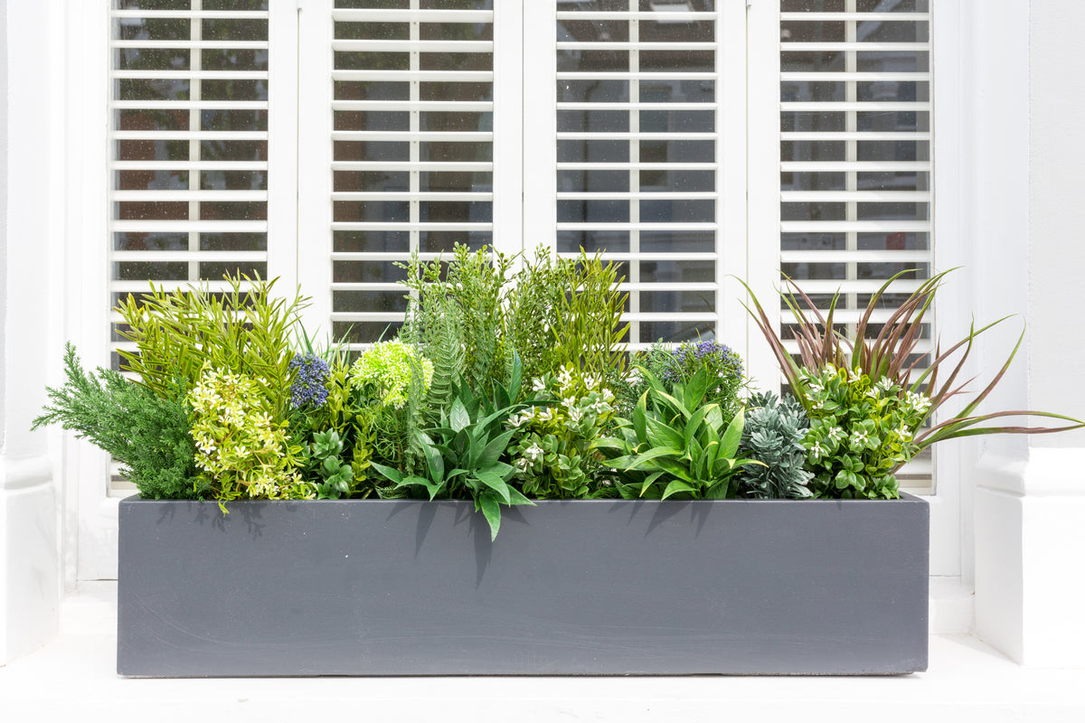 Evergreen artificial window box - Bay and Box