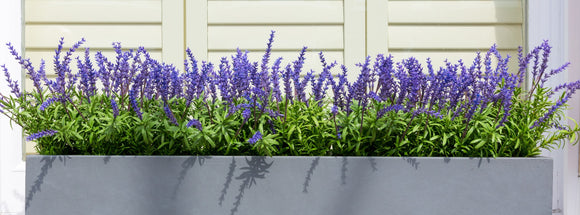 artificial lavender window box